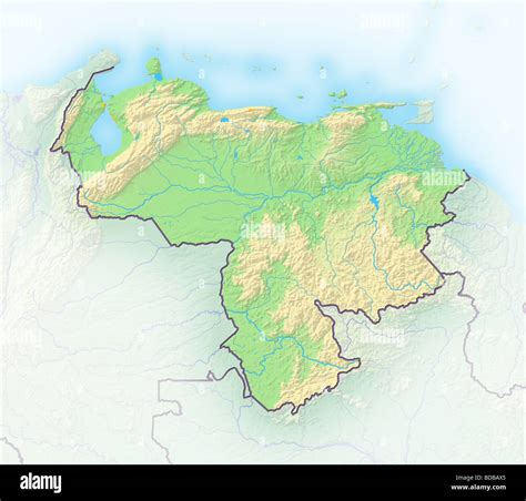 Venezuela Shaded Relief Map Stock Photo Alamy