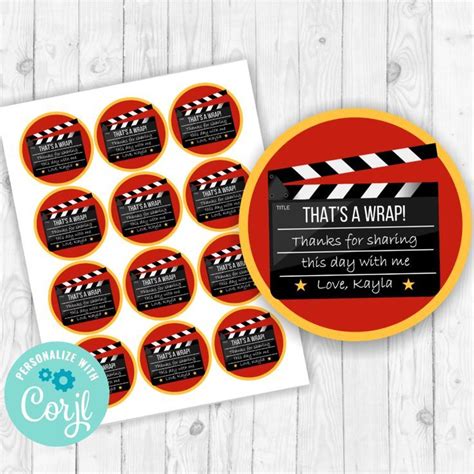 Clapboard Tags Movie Party Favor Tags Red Carpet Tags Etsy Movie