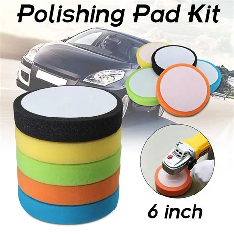 Auto Car Polisher 6 Inch 150mm Soft Flat Sponge Polishing Pad Kit