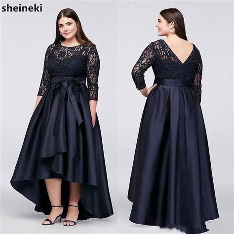 Magasinez nos robes de mariée abordables conçues pour les épouses dodues. Pas cher Haut bas dentelle mère de la mariée robe 3/4 ...