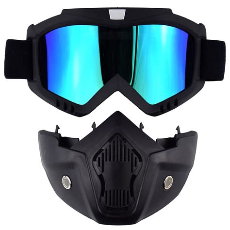 motorcycle helmet mask goggles detachable goggle vintage glasses motocross motorbike mask