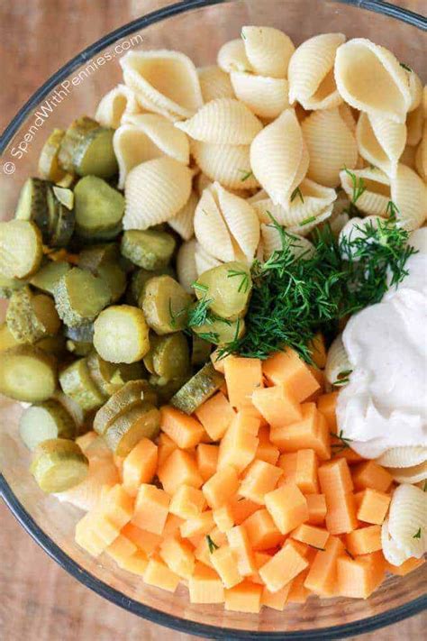 Add 1/3 cup of mayonnaise, the dill pickle relish, salt, and pepper to the chicken. Dill Pickle Pasta Salad - Spend With Pennies