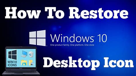 How To Restore Windows 10 Desktop Icon Youtube