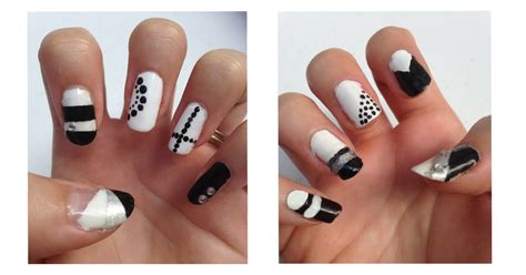 Black And White Geometric Nails Style Within Grace