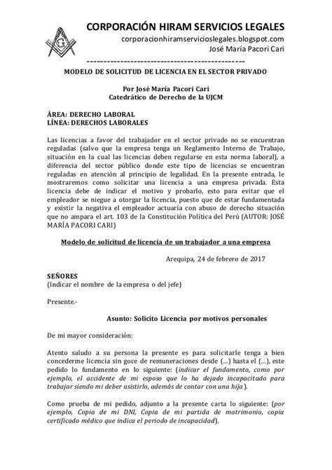 Formato De Permisos Sin Goce De Sueldo Modelo De Solicitud Para My