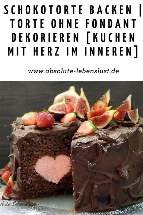 SCHOKOTORTE BACKEN | Torte ohne Fondant dekorieren [Kuchen mit Herz im ...