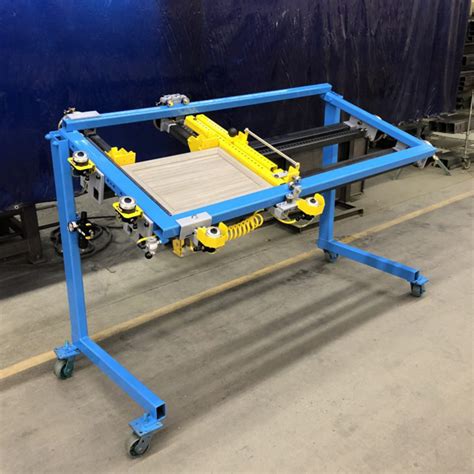 Clamping system for squaring up and clamping cabinet doors. JLT Clamps #717A 26" x 62" Capacity Single Miter Door Clamp