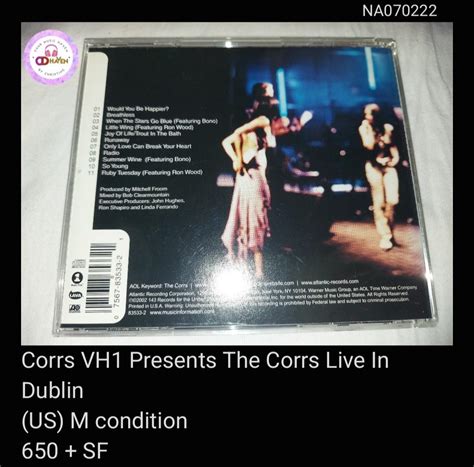 the corrs vh1 presents the corrs live in dublin unsealed hobbies and toys music and media cds