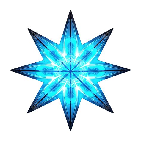 Six Point Glowing Neon Blue Star Glowing Neon Star Png Transparent