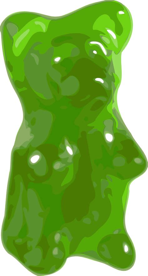 The image is png format with a clean transparent background. Green clipart gummy bear, Green gummy bear Transparent ...