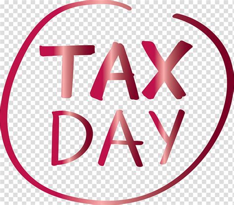Tax Day Pink Text Line Logo Magenta Transparent Background Png