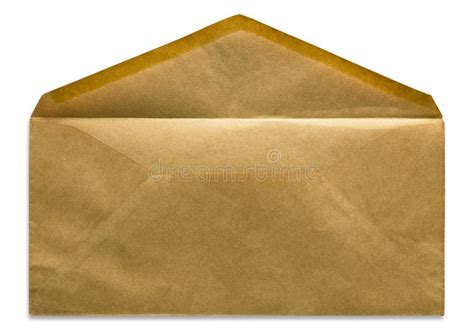 Open Brown Envelope With Blank Letter Stock Image Image Of Envelope