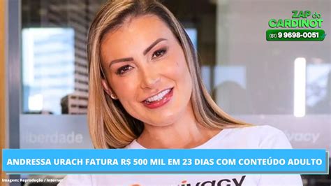 Andressa Urach fatura R mil em dias com conteúdo adulto