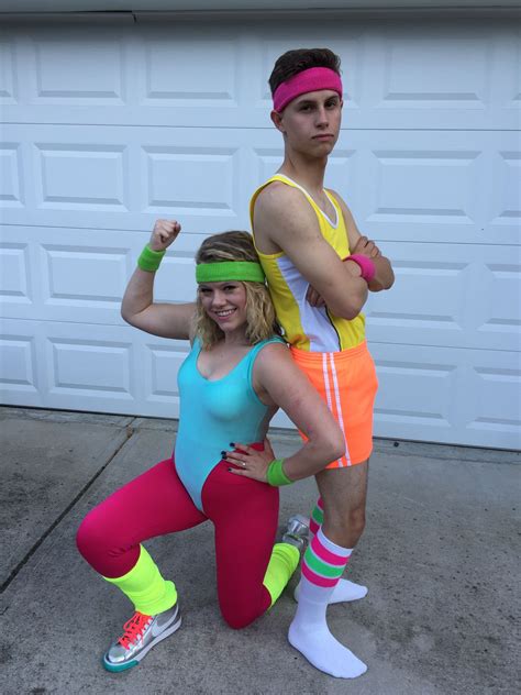 80 s workout couples costume costume halloween couplecostume 80s 80scostume couple neon