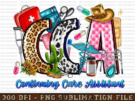 Cca Continuing Care Assistant Sublimation Png Design Hand Etsy