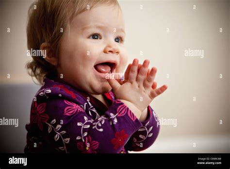 Smiling Baby Portrait Stock Photo Alamy