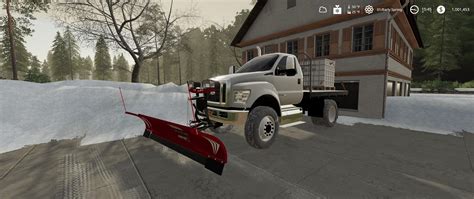 Ford F750 Flatbed Plow Truck V10 Fs19 Farming Simulator 19 Mod