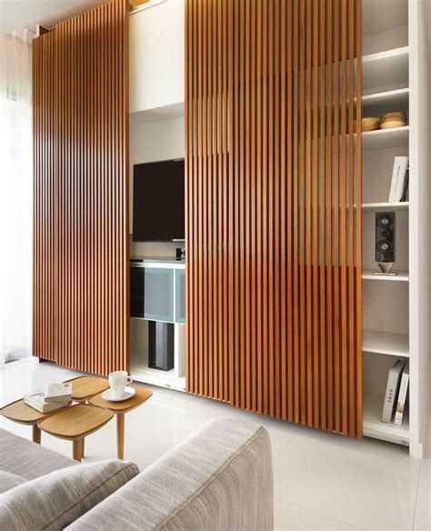 interior sliding wood panels Interiores de casas Espaços pequenos