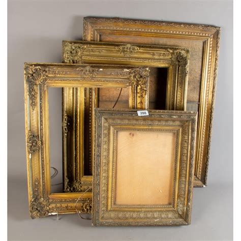 Four Antique Gilt Picture Frames Largest 47cm X 60cm