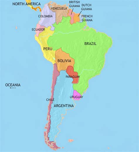Map Of South America1914 Early 20th Century History Timemaps
