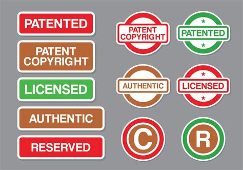 Copyright And Patent Stamp Vector Pack 145125 Vector Art At Vecteezy