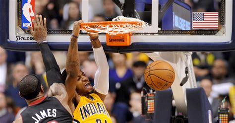 Paul george has been playing like a top 5 player this month. Watch Paul George's dunk on LeBron James