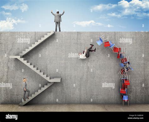 Business People And Wall Challenge Stock Photo Alamy