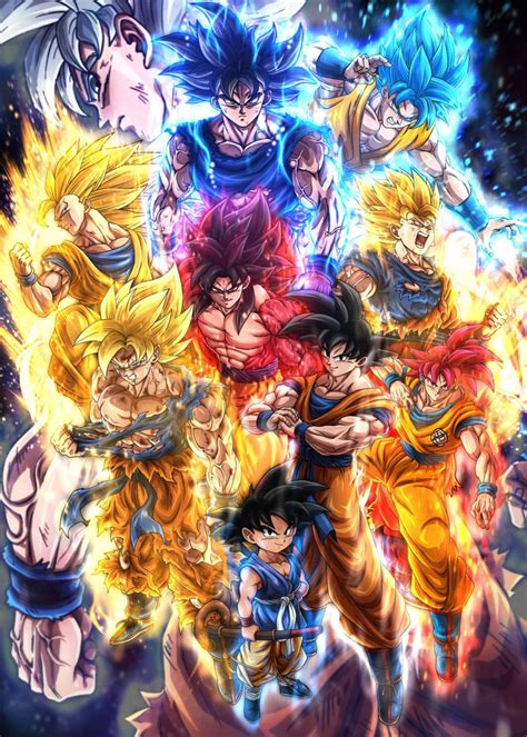 The Legacy Of Son Goku Ii Poster By David Onaolapo Displate Dragon Ball Super Artwork