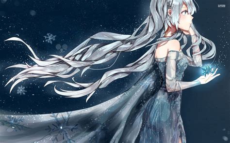 Wallpaper Illustration Anime Girls Original Characters Snowflakes Mythology Computer