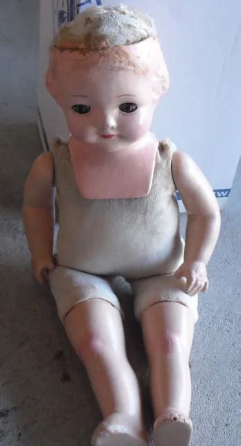 Vintage 1920s Effanbee Composition Cloth Girl Character Doll 14 Tall