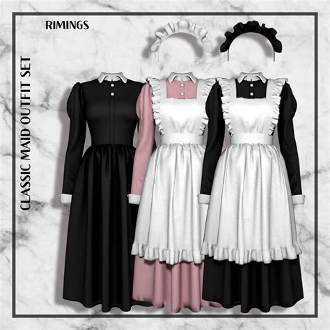 The Sims 4 Classic Maid Outfit Set At Rimings Best Sims Mods