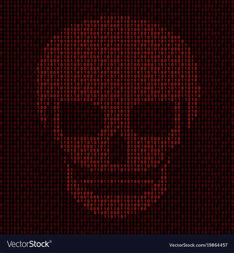 Hacking System Abstract Luminous Skull Red Vector Image