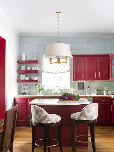 Ideas for kitchen ideas for small spaces. Small Yet Smart Red Transitional Kitchen Design | HGTV