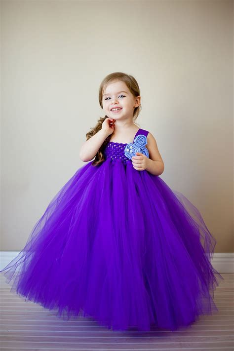 Flower Girl Tutu Dress In Purple Couture With Lavender Accents 10700