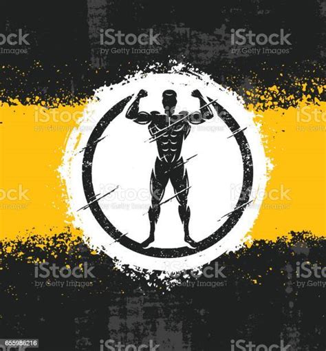 Strong Man Athlete Fitness Workout Rough Illustration Creative Vector