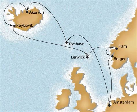 Fjords Shetland Islands Cruise Map