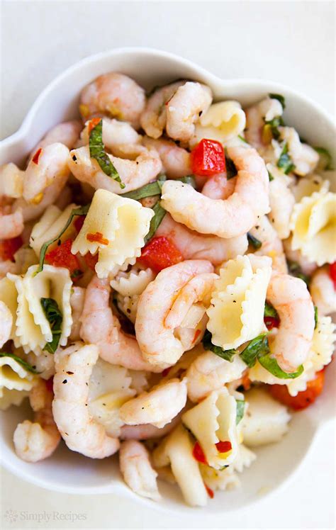 ½ cup green pepper (strips). Shrimp Pasta Salad Recipe | SimplyRecipes.com