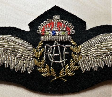 Cww2 Royal Canadian Air Force Bullion Woven Pilot Qualification Wings