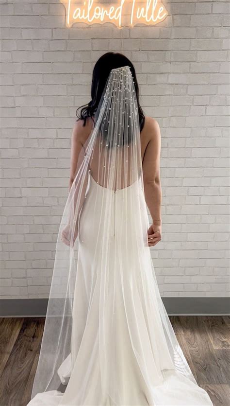 Cascading Pearl Veil Elbow Fingertip Waltz Or Cathedral Length Etsy