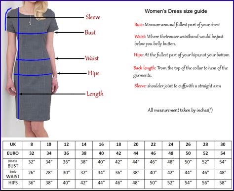 Womens Dress Size Chart Dress Yp