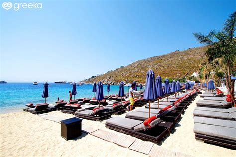 Mykonos Psarou Beach Photos Map Hotels Greeka
