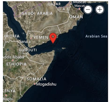 The Exact Position Of The Attack In Gulf Of Aden Is Shown Below Yemen