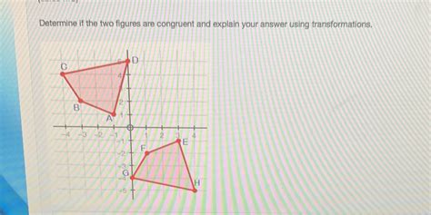 Solved Determine If The Two Figures Are Congruent And Explain Your