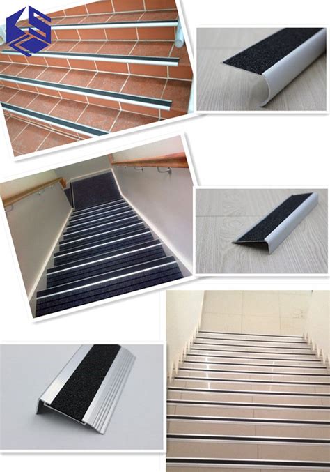 Carborundum Metal Anti Slip Stair Nosing Strips For Laminate Floor