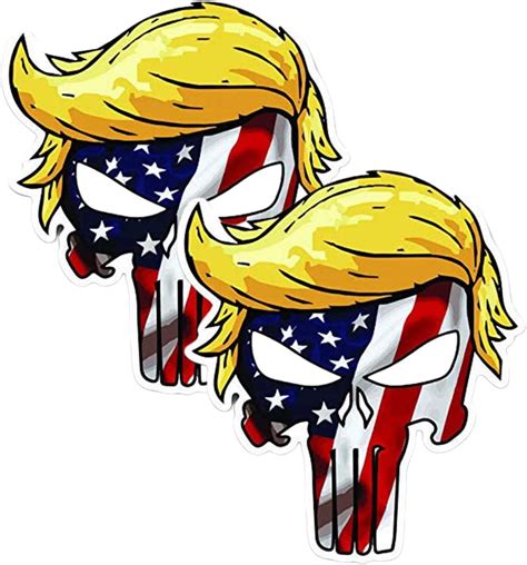 Trumpisher Trump Skull American Flag Vinyl Sticker Decal