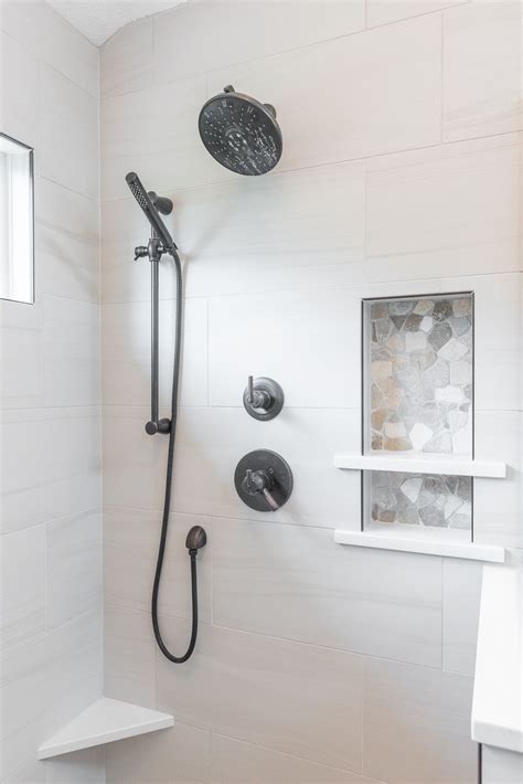 White Shower | White shower, Rock shower, Shower design