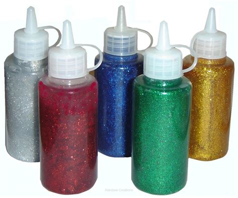 5 Bottles Of Glitter Glue Childrens Craft Supplies