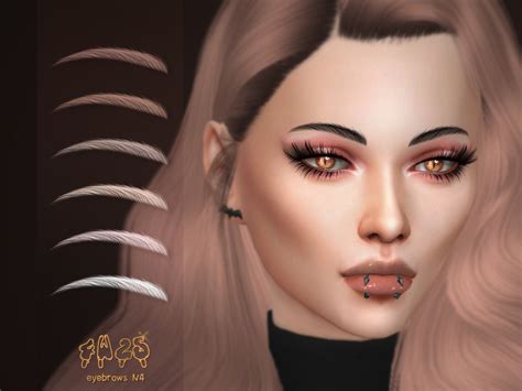4w25 eyebrows n4 all ages both genders 16 swatches eyebrows eyebrow ring sims 4