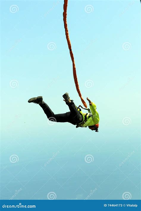 Jump Off The Cliff Stock Image Image Of People Rope 74464173