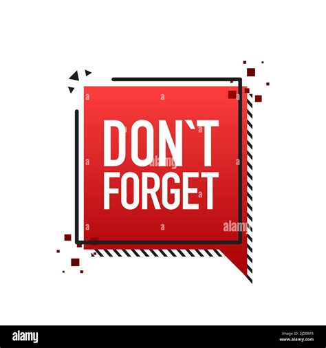 Red Banner With Dont Forget Sign Vector Illustration Stock Vector